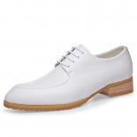 Small White Shoes Men's High End Leather White Pointed Business Attire Men Leather Shoes Wedding And Groom's Shoes Summe