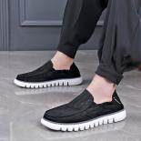 נעלי קנבס לגברים עם סוליות רכות נושמות קולג' בסגנון קיץ רגל אחת בחוץ בייג'ינג טרנד נעלי בד משי קרח