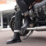 Botas Martin de cuero genuino para hombre, pantalones cortos para motocicleta de estilo británico de primera calidad con parte i