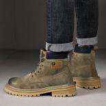 Botas Martin de suela gruesa para hombre, corte medio alto, nueva tendencia 2023, botas de trabajo de estilo británico versátile