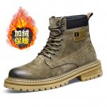 Thick Soled Martin Boots For Mens Mid High Cut New 2023 Trend Versatile And High End British Style Work Boots High Top S