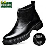 Chelsea Boots Men's Genuine Thimble Leather Low Top Soft Leather Business Style  Work Wear Shoes With Velvet Martin Elev