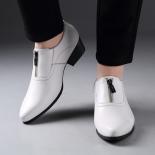Pointed Small Leather Shoes For Men Wearing Business Attire  Of British Small White Shoes With Height Increase 5cm