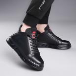 Men's Shoes Winter Thick Sole High Top Shoes Men's  Edition Genuine Leather Versatile Casual Cotton Shoes With For Warmt