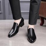 נעלי שמלת עור מחודדות לגברים בלבוש עסקי בסגנון בריטי נעלי גברים גובה הגדל עיצוב מעצב שיער