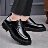 נעלי גברים מותג אופנה נעלי עור אמיתי כפות רגליים רחבות ראש שמלה רשמית עסקית נושמת סוליה עבה casua