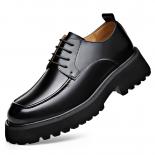 Men's Shoes Fashion Brand Leather Shoes Genuine Leather Feet Wide Head Formal Dress Business Breathable Thick Sole Casua