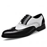 Pointed Leather Shoes For Young Men British Fashion Brand Breathable Block Men's Shoes Carved Wedding Groom's Shoe Dress