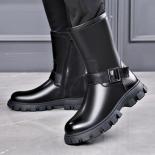 מגפי צ'לסי לגברים סולייה עבה מעור אמיתי רטרו רוכסן בריטי קז'ואל עם נעלי כותנה באורך בינוני וגבוהים