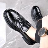 Big Toe Leather Shoes For Men Wearing High End Wide Foot Genuine Leather Round Toe Wedding Groom Style Suit Lefu Loafers