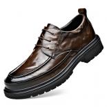 נעלי עור בבוהן גדולות לגברים הלובשים כף רגל רחבה עור אמיתי עגול בוהן חתן בסגנון חתן חליפת lefu