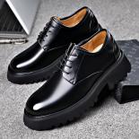 2023 Autumn New Big Head Leather Shoes Men's Genuine Leather Business Dress High Grade British High Rise Derby Shoes Dad