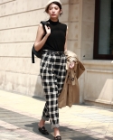 Shenghong 23 Autumn And Winter New Style Fashionable And Slim Double-sided Plaid Radish Pants For Women 8739
