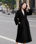 Shenghong 23 Autumn And Winter New Style M's Handmade Double-sided Water Ripple Woolen Coat Wool Cashmere Coat For Women