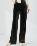 Shenghong 23 Autumn New  And  Skin-friendly Retro Simple Luxury Velvet Commuter Trousers Wide-leg Trousers For Women 121