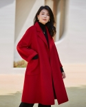 Shenghong 23 Otoño e Invierno nuevo M abrigo de Cachemira de lana ondulada de agua de doble cara hecho a mano para mujer versión