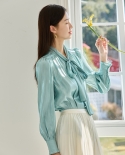Shenghong Carefully Selects 23 New French Romantic Elegant Glossy Lace-up Commuting Casual Temperament Shirts For Women 