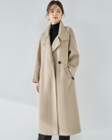 23 Winter New Style Stand Collar Simple And Elegant Wool Double-sided Woolen Coat Mid-length Autumn And Winter Coat For 