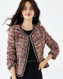23 novos padrões e cores de outono e inverno, jaqueta de lã curta trançada pequena * estilo perfumado, estilo feminino elegante 