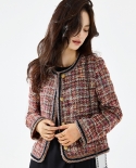 23 novos padrões e cores de outono e inverno, jaqueta de lã curta trançada pequena * estilo perfumado, estilo feminino elegante 