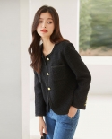 Shenghong Carefully Selects The 23 New Autumn Style Small * Fragrance Top Design Textile Single-breasted Round Neck Comm