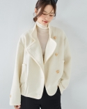 23 Qiu Yang Caiyu's Same Style White Circle Woolen Coat Design Loose Jacket Top Women 15465