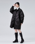 High-end Down Jacket Women's New Fashion Shiny Shirt Collar Loose Slimming Light Mid-length Autumn And Winter Coat