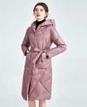 Light And Thin Down Jacket For Women, Mid-length Hooded Winter  And  Slim-fitting White Duck Down Light Down Jacket For 