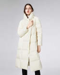 Down Jacket Women's Long Style Hot Style Over The Knee New Style Loose Warm White Duck Down Fashionable High-end Jacket