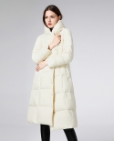 Down Jacket Women's Long Style Hot Style Over The Knee New Style Loose Warm White Duck Down Fashionable High-end Jacket