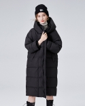 Long Down Jacket Over The Knee 90 White Duck Down Large Size Loose High-end Women's Hooded Thickened Fashionable  Style 