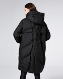 Down Jacket Women's Mid-length Over-the-knee Winter New White Duck Down Loose And Stylish Thickened Hooded Slim Coat