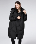 Down Jacket Women's Mid-length Over-the-knee Winter New White Duck Down Loose And Stylish Thickened Hooded Slim Coat