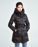 Down Jacket Women's Knee-length  Station New Winter New Waist High-end Glossy Hooded Women's Jacket