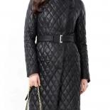 Veste d'hiver femmes Parkas avec ceinture mode mince manteau matelassé pour les femmes nouveau noir surdimensionné longue veste 