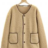 Chaquetas de lana de cordero para mujer, Tops cortos holgados e informales con temperamento, abrigos Retro para mujer, chaqueta 