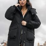 מעיל נשים ז'קט חורף אופנה מעילי פוך עם קפוצ'ון חמים מרופד לעבות פארקים ארוכים מעילים מרופדים אלגנטיים חדשים לנשים