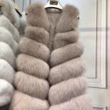 70 cm naturel réel gilet de fourrure de renard Gilet femmes véritable manteau de fourrure de renard Gilet longue veste vraie fou