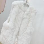 Moda Natural Real Fox Fur chaleco chaqueta abrigo Gilet mujeres medio largo invierno tejido Real Fox abrigos sin mangas