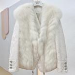 Winter 2 Pieces Set For Women Natural Fox Vest + Long Sleeved Coat Winter New Thick Warm Fur Women's Clothes