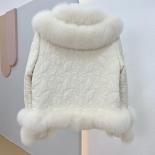 2023 Real Fur Coat Winter Jacket Women Natural Fox Fur Collar White Goose Down Coats Thick Warm New