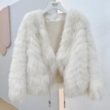 2023 Real Fur Keep Warm Coat Women's Winter New Style Temperament Real Fox Fur Strip Sewed Toghter Coat