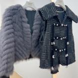  Fashion 2023 Natural Silver Fox Fur Coat Women High Quality Genuine Fox Fur Jackets