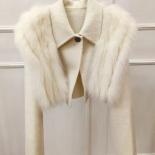 20223 Autumn Women Handmade Double Side Short Woolen Jacket White Fashion Real Fox Fur Warm Female Woolen Coat