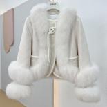 New Style Luxury Winter Down Coats For Women With Real Fox Fur Thick Feather Short Jacket Outwear Genuine Fox Fur Coat