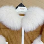 2023 Fashion Real Fur Coat Goose Down Jacket Winter Women Coat Natural Fox Fur Collar Thick Suede Outerwear Warm
