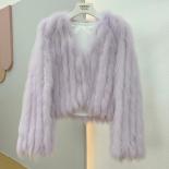 New Arrival 2023 Sequins Design Women Winter Fashion Warm Lady's Short Natural Fox Fur Overcoat