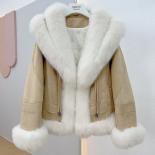 2023 New Fashion Duck Down Jacket Real Fur Coat Winter Women Jacket Natural Fox Fur Collar Thick Suede Outerwear Warm