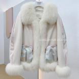 Short Lapel Down Jacket Real Fox Fur Thick Warm Women Coat Winter New Chinese Style Embroidery Female Trendy Classic Out