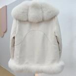 2023 New Winter Natural Fox Fur Collar Suede Goose Down Jacket Women Luxury Puffer Jackets Clothing